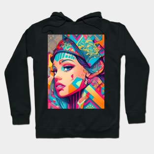 Woman In Urban WallStyle - AI Art Hoodie